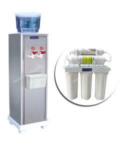 ตู้กดน้ำร้อน MAKTANG 2 ก๊อก มีเครื่องกรองในตัว พร้อมถังสำรองน้ำ รุ่น UH2+US-1UF-10P+WFWST8L